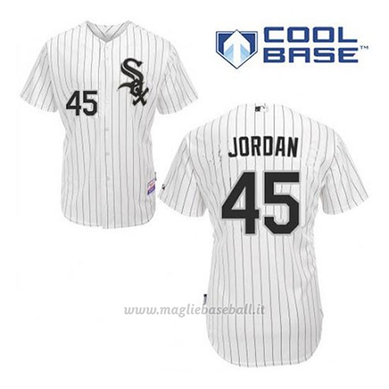 Maglia Baseball Uomo Chicago White Sox Michael Jordan 45 Bianco 1ªCool Base